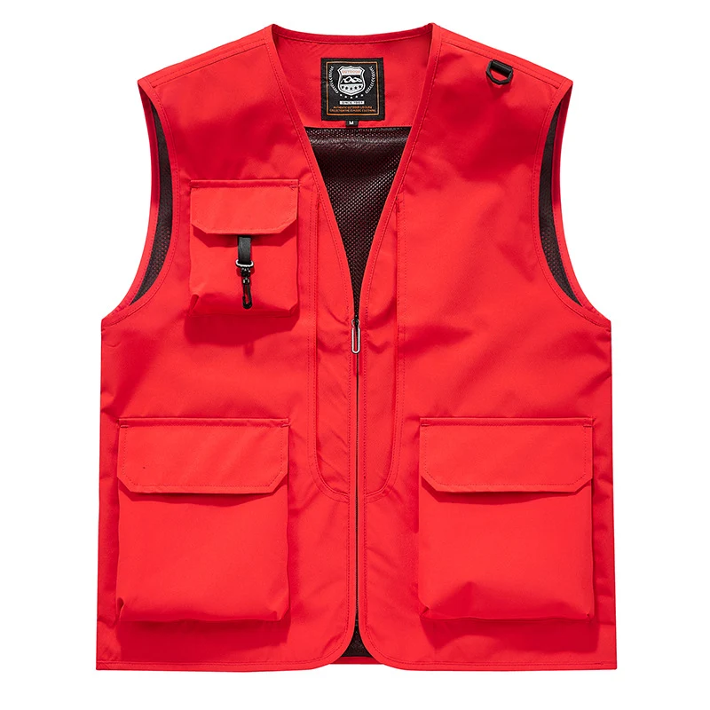 Herren Sichtbare Multifunktionale Utility-Weste mit Mesh‑Futter, Mehrfachtaschen und D‑Ring Nord Taschen