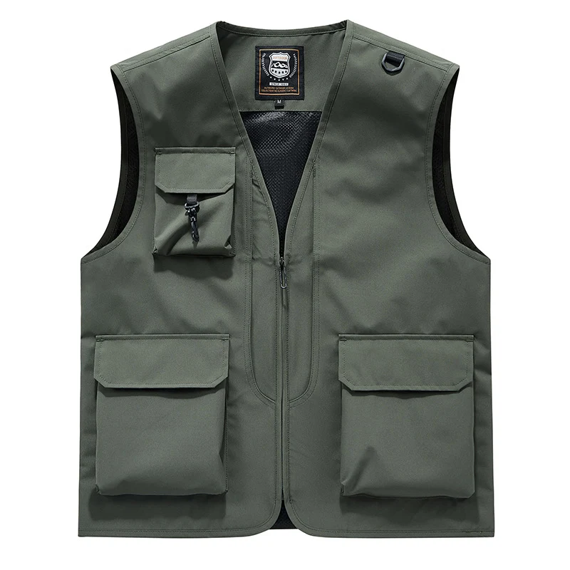 Herren Sichtbare Multifunktionale Utility-Weste mit Mesh‑Futter, Mehrfachtaschen und D‑Ring Nord Taschen
