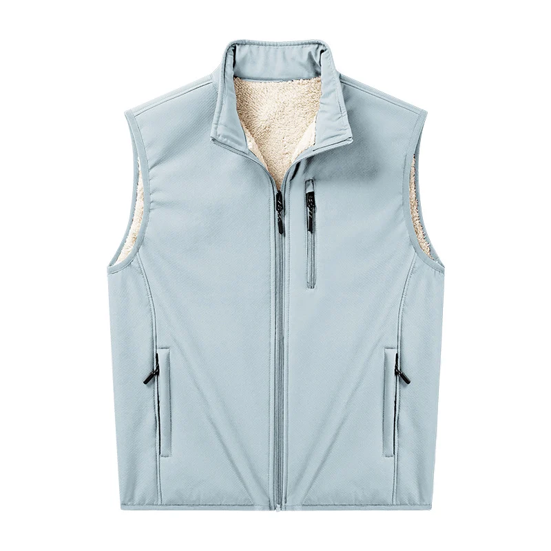 Herren Sherpa-gefütterte Softshell-Weste mit Stehkragen und Reißverschlusstaschen Nord Taschen