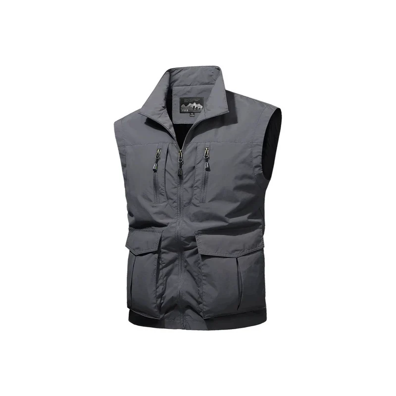 Herren Reise-Performance-Weste mit hohem Kragen, wasserabweisender Microfaser und Mehrfachtaschen Nord Taschen