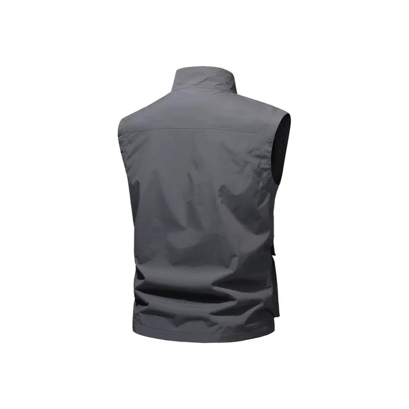 Herren Reise-Performance-Weste mit hohem Kragen, wasserabweisender Microfaser und Mehrfachtaschen Nord Taschen