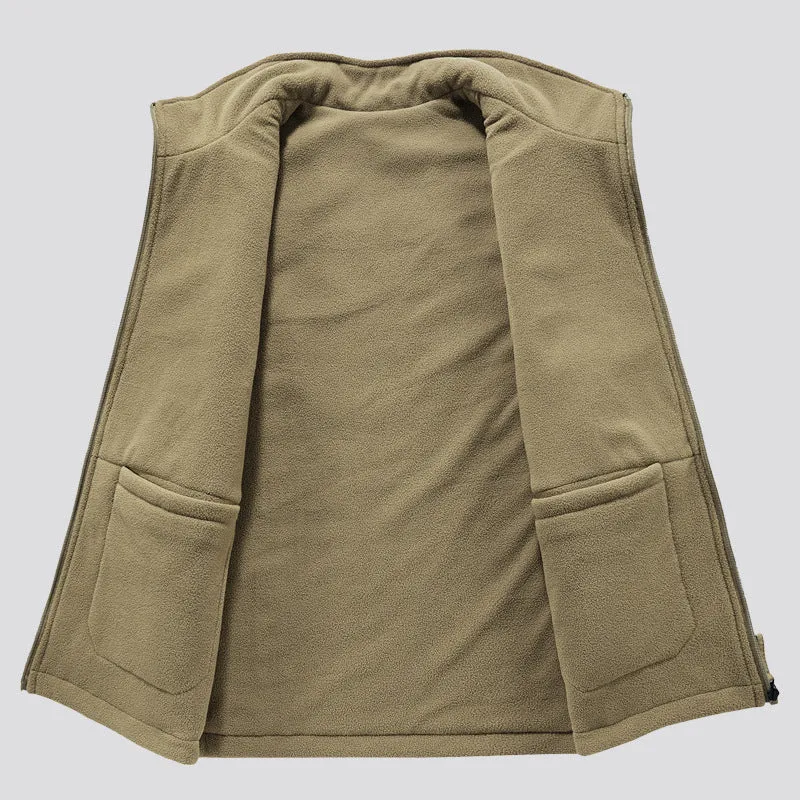 Herren Outdoor-Utilityweste mit Fleece-Innenlage, hohem Stehkragen und Frontklappentaschen Nord Taschen
