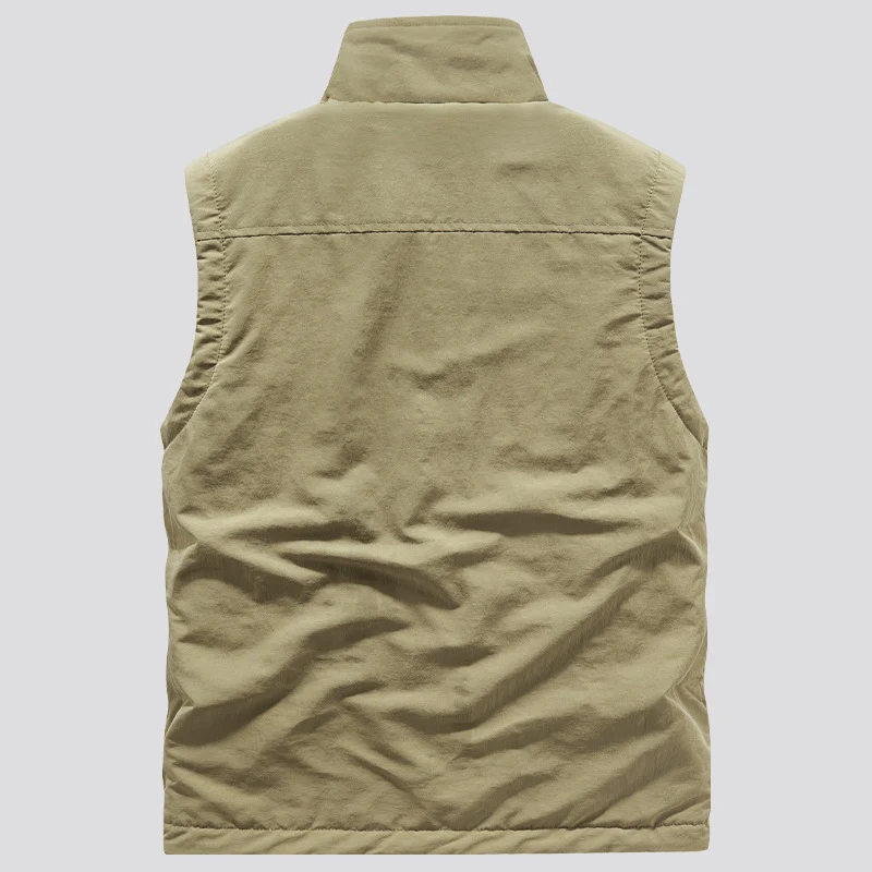 Herren Outdoor-Utilityweste mit Fleece-Innenlage, hohem Stehkragen und Frontklappentaschen Nord Taschen