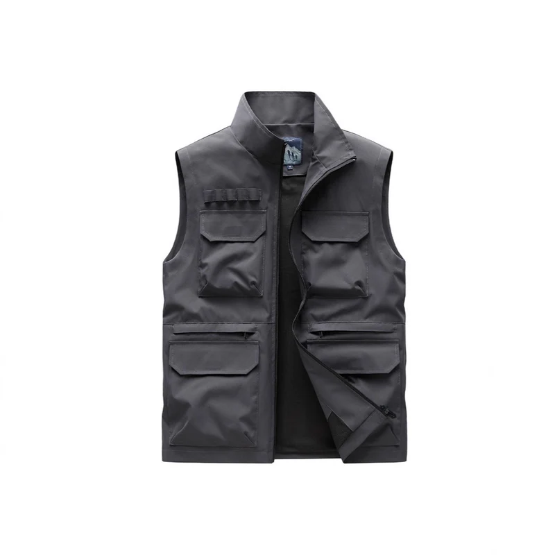 Herren Outdoor-Utilityweste mit acht Multifunktionstaschen, robustem Baumwollmix und Windschutzkragen Nord Taschen