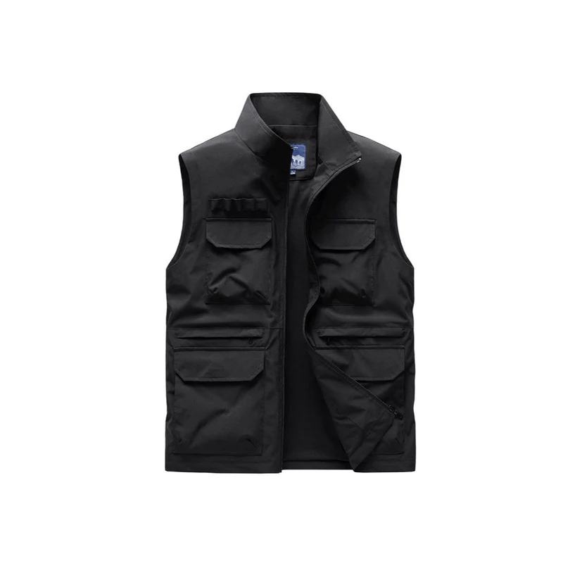 Herren Outdoor-Utilityweste mit acht Multifunktionstaschen, robustem Baumwollmix und Windschutzkragen Nord Taschen