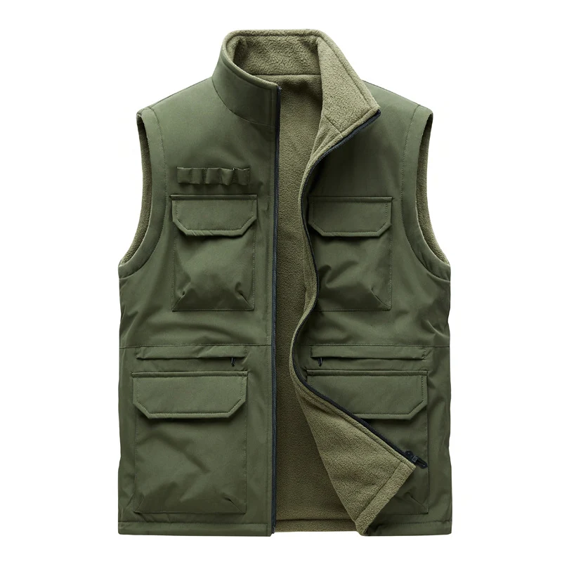 Herren Outdoor-Utilityweste mit acht Multifunktionstaschen, robustem Baumwollmix und Windschutzkragen Nord Taschen