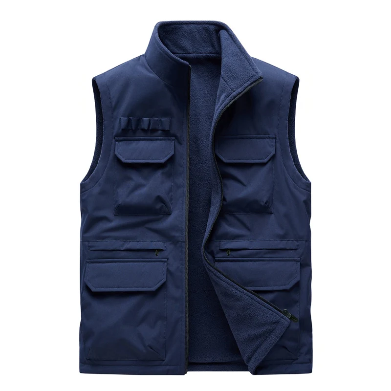 Herren Outdoor-Utilityweste mit acht Multifunktionstaschen, robustem Baumwollmix und Windschutzkragen Nord Taschen