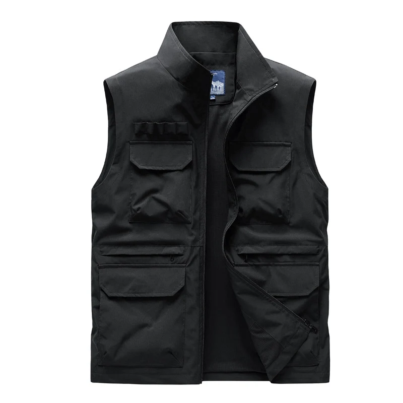 Herren Outdoor-Utilityweste mit acht Multifunktionstaschen, robustem Baumwollmix und Windschutzkragen Nord Taschen