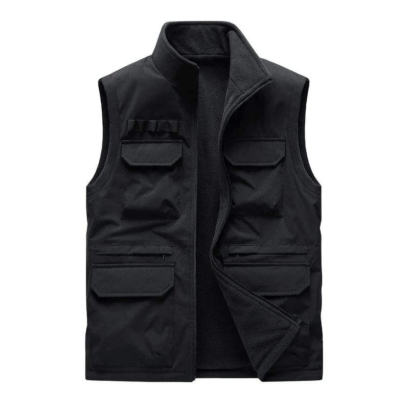 Herren Outdoor-Utilityweste mit acht Multifunktionstaschen, robustem Baumwollmix und Windschutzkragen Nord Taschen