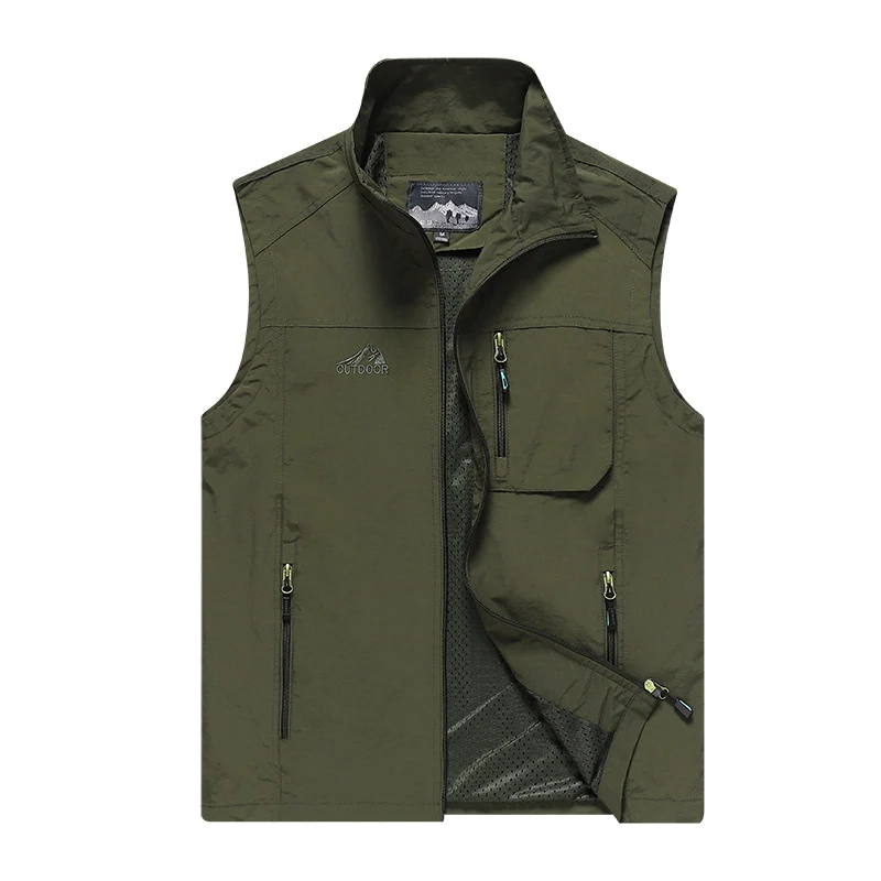 Herren Outdoor-Utility-Weste mit Mesh-Futter, wasserabweisender Nylonoberfläche und Multifunktionstaschen Nord Taschen