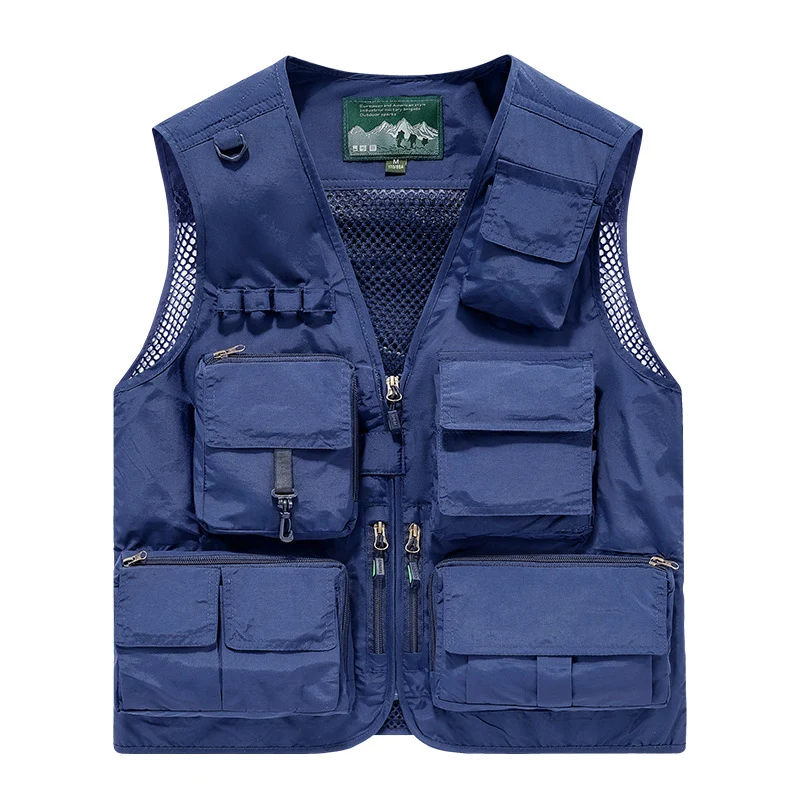 Herren Outdoor-Utility-Anglerweste mit atmungsaktivem Meshrücken und multifunktionalen Taschen Nord Taschen