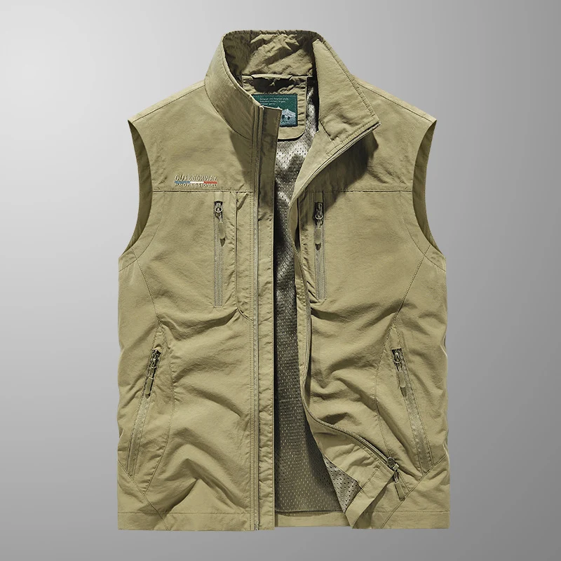 Herren Outdoor-Utility-Anglerweste mit atmungsaktivem Meshrücken und multifunktionalen Taschen Nord Taschen