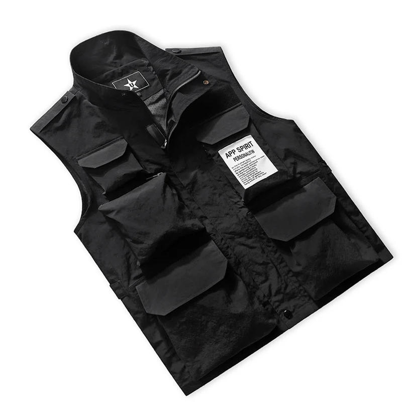 Herren Multifunktionale Utility‑Weste mit Mehrfach‑Taschen und Stehkragen Nord Taschen