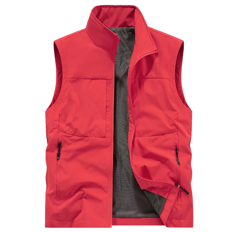Herren Multifunktionale Outdoor-Weste mit winddichter Mikrofaser, Mesh-Innenfutter und verdeckten Reißverschlusstaschen Nord Taschen