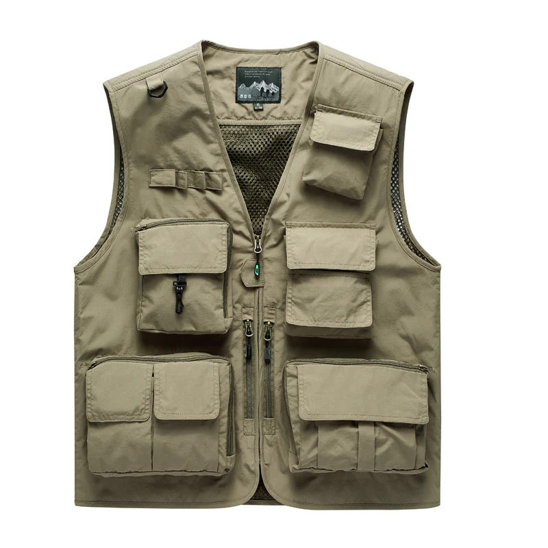 Herren Multifunktionale Outdoor‑Utilityweste mit Mesh‑Rücken, Mehrfach‑Fronttaschen und durchgehendem Reißverschluss Nord Taschen