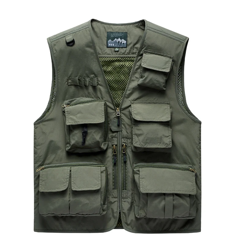 Herren Multifunktionale Outdoor‑Utilityweste mit Mesh‑Rücken, Mehrfach‑Fronttaschen und durchgehendem Reißverschluss Nord Taschen