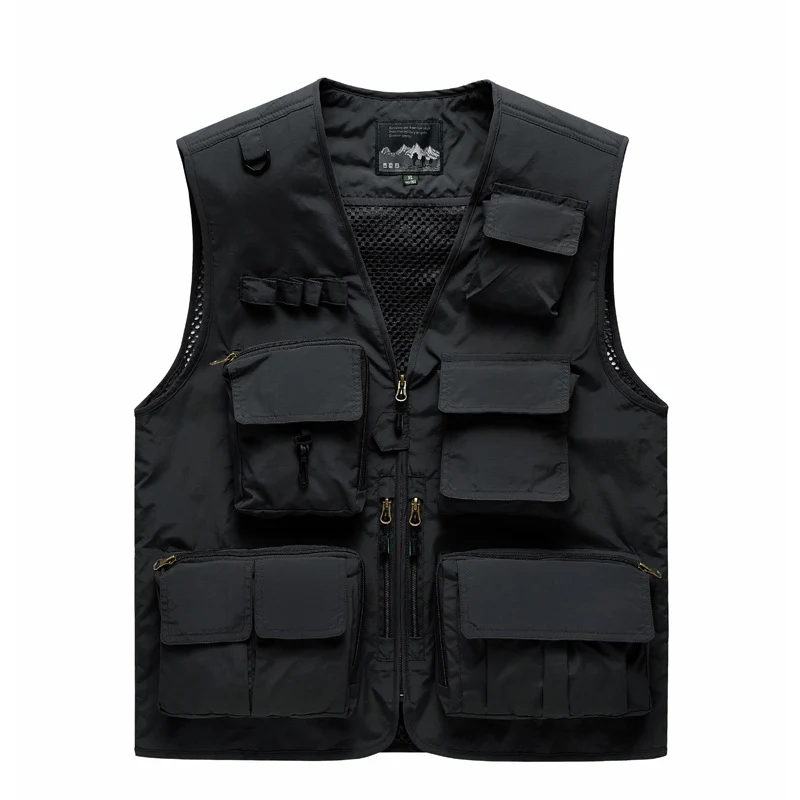 Herren Multifunktionale Outdoor‑Utilityweste mit Mesh‑Rücken, Mehrfach‑Fronttaschen und durchgehendem Reißverschluss Nord Taschen