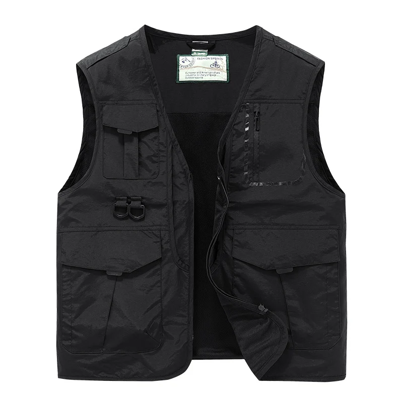 Herren Multifunktionale Outdoor-Utility-Weste mit Multitaschen, Mesh‑Futter und D‑Ringen Nord Taschen