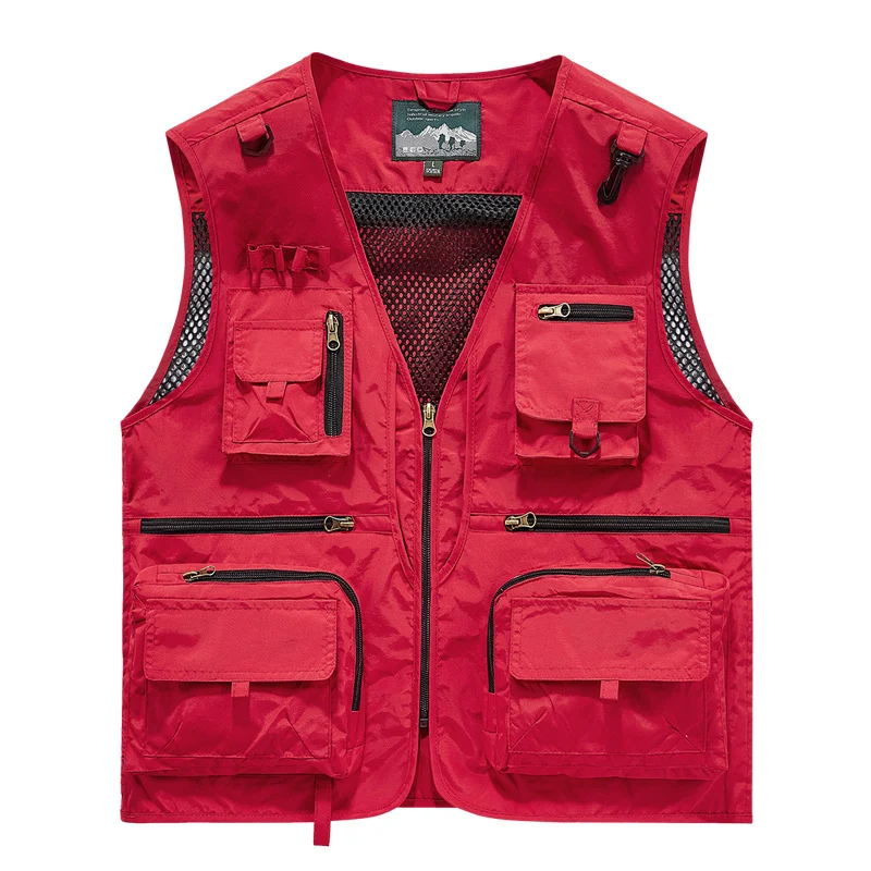 Herren Multifunktionale Cargo-Utility-Weste mit zahlreichen Reißverschlussfächern und D-Ringen Nord Taschen