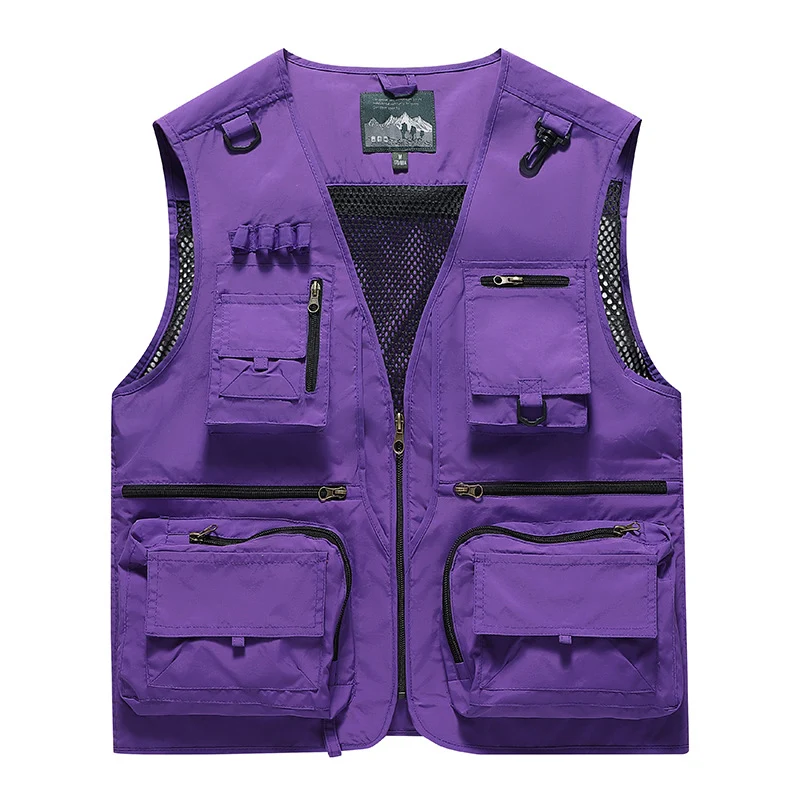 Herren Multifunktionale Cargo-Utility-Weste mit zahlreichen Reißverschlussfächern und D-Ringen Nord Taschen