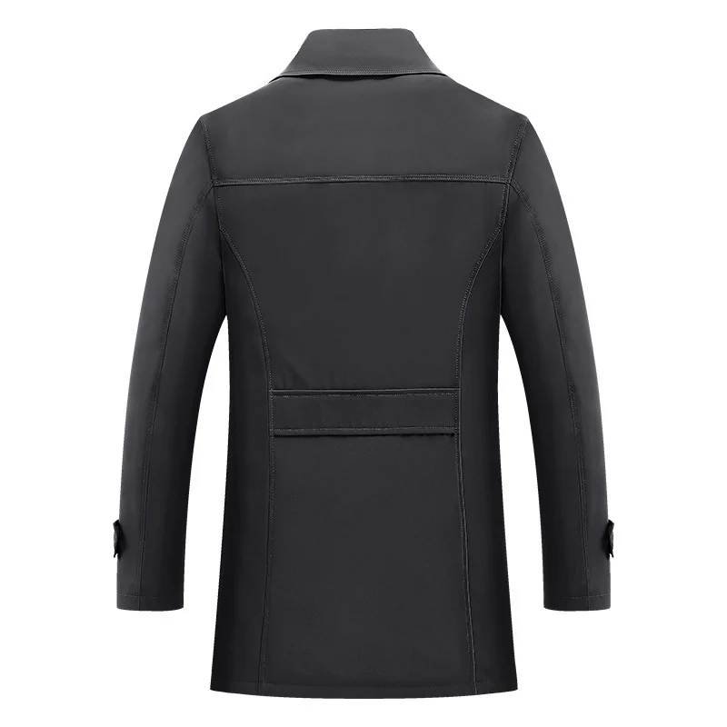 Herren Moderner Kurzmantel im Trench-Look mit kariertem Innenfutter und Utility-Taschen Nord Taschen
