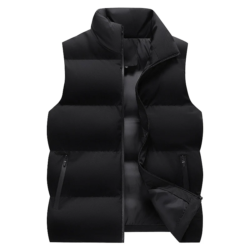 Herren Minimalistische Outdoor-Steppweste mit breiter Blocksteppung, isolierter Wattierung und verdeckten Reißverschlusstaschen Nord Taschen