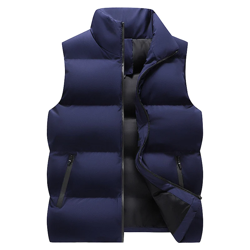 Herren Minimalistische Outdoor-Steppweste mit breiter Blocksteppung, isolierter Wattierung und verdeckten Reißverschlusstaschen Nord Taschen