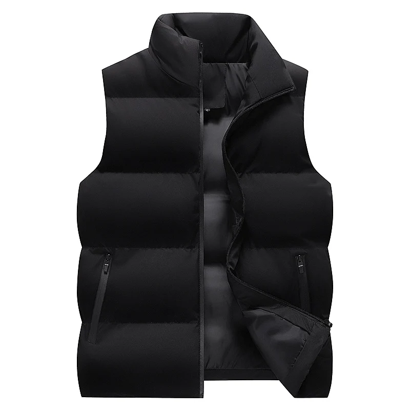 Herren Minimalistische Outdoor-Steppweste mit breiter Blocksteppung, isolierter Wattierung und verdeckten Reißverschlusstaschen Nord Taschen