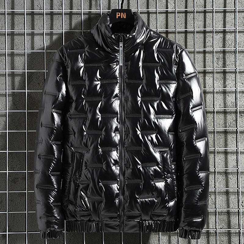 Herren Metallic-gesteppte Thermoisolierte Steppjacke mit hohem Stehkragen Nord Taschen