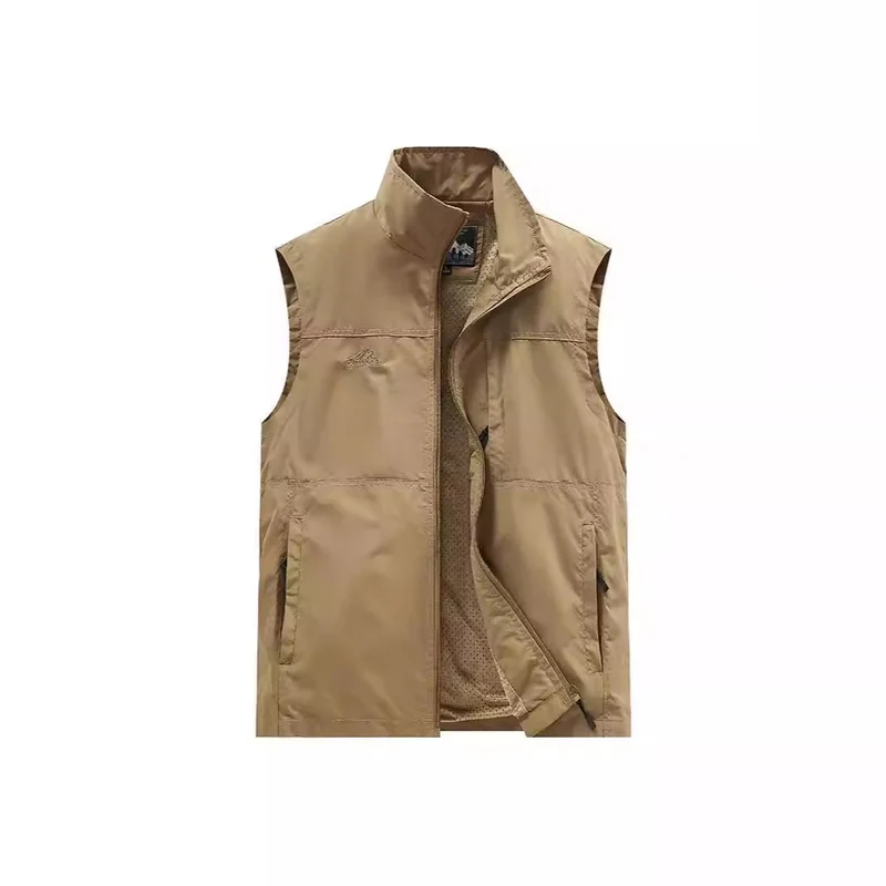 Herren Leichte Utility-Weste mit Mesh-Innenfutter, Reißverschluss und hohem Stehkragen Nord Taschen