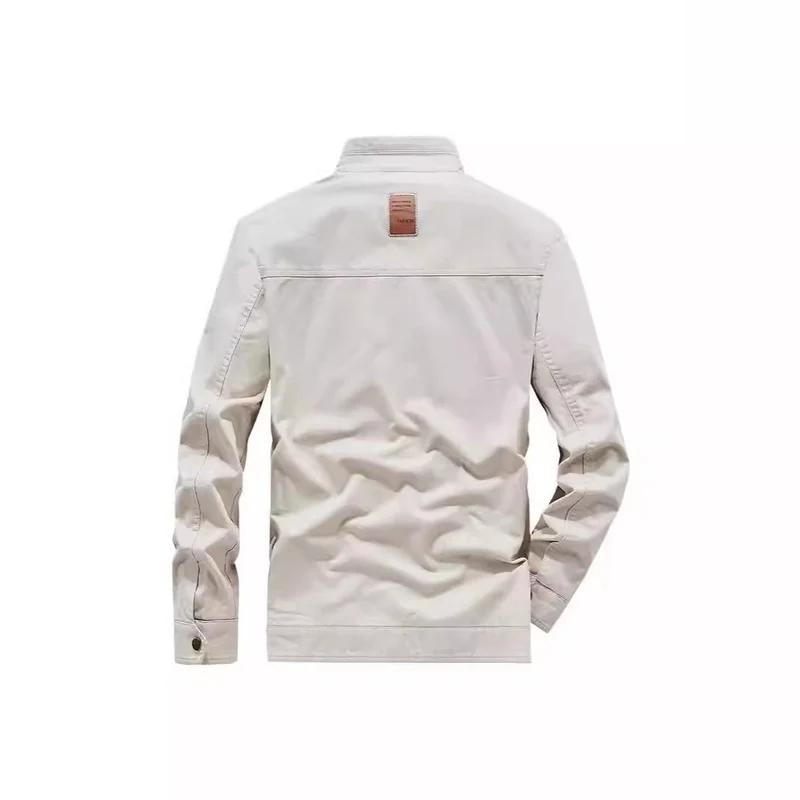 Herren Leichte Übergangsjacke mit Stehkragen, Frontreißverschluss und Innengrafik Nord Taschen