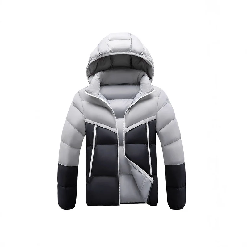 Herren Leichte Steppjacke mit Kapuze und zweifarbiger Blockoptik Nord Taschen