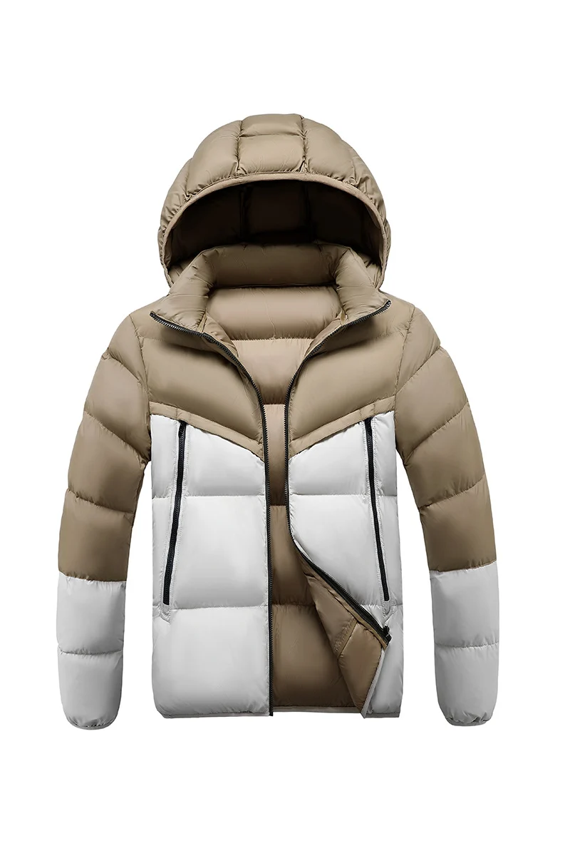 Herren Leichte Steppjacke mit Kapuze und zweifarbiger Blockoptik Nord Taschen