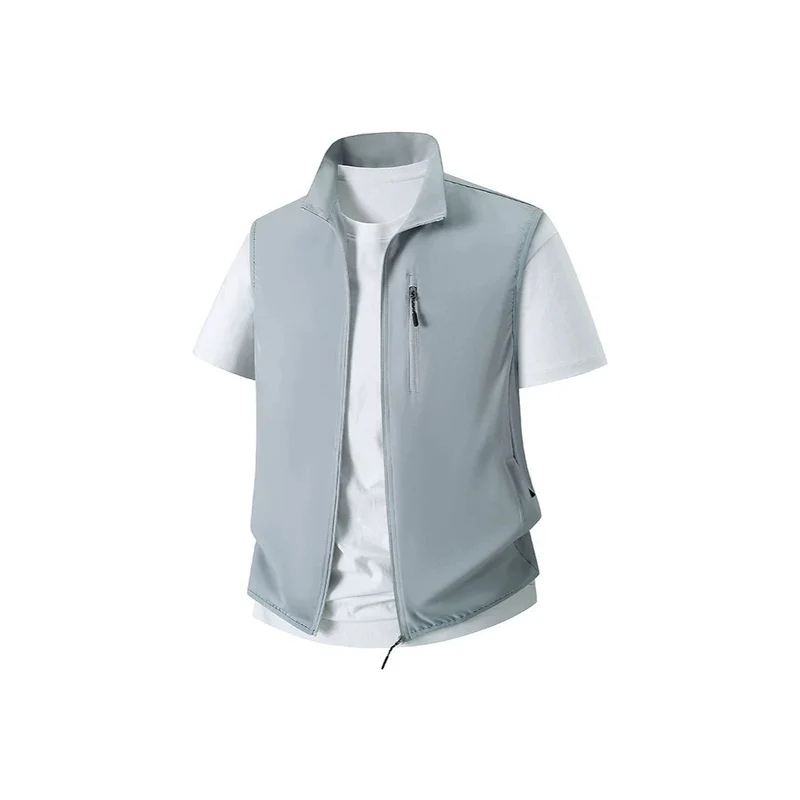 Herren Leichte Softshell-Utility-Weste mit Stehkragen, wasserabweisender Außenlage und Reißverschlusstaschen Nord Taschen