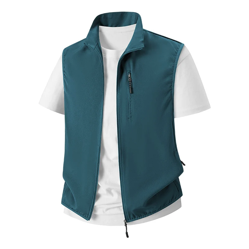 Herren Leichte Softshell-Utility-Weste mit Stehkragen, wasserabweisender Außenlage und Reißverschlusstaschen Nord Taschen