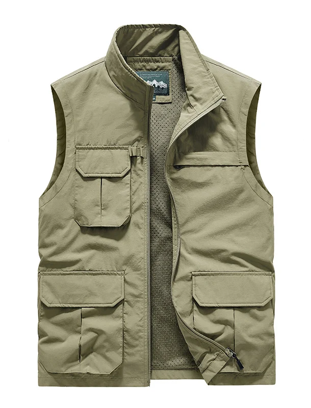 Herren Leichte Reise-Utility-Weste mit Mesh-Innenfutter und Mehrfachtaschen Nord Taschen