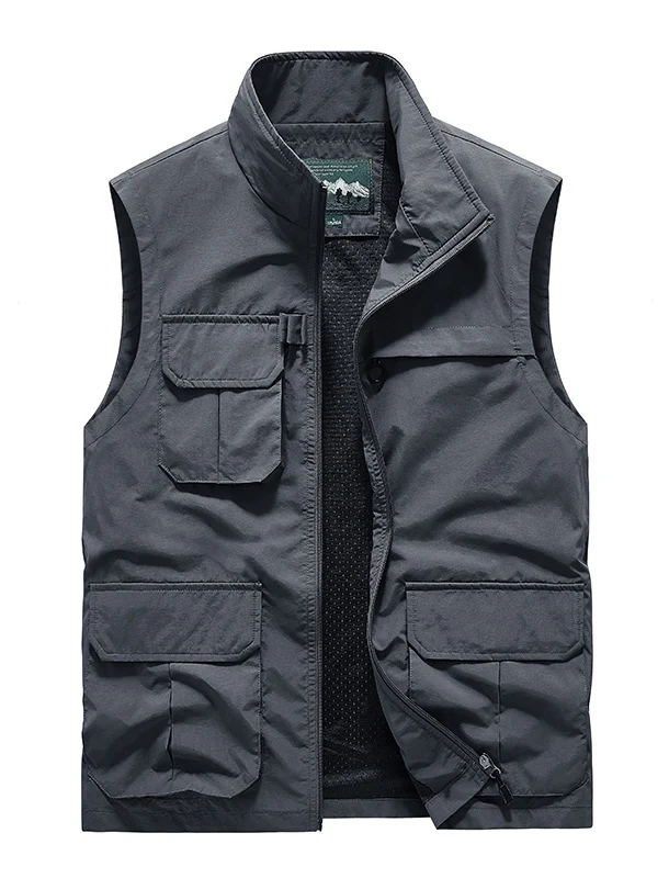 Herren Leichte Reise-Utility-Weste mit Mesh-Innenfutter und Mehrfachtaschen Nord Taschen