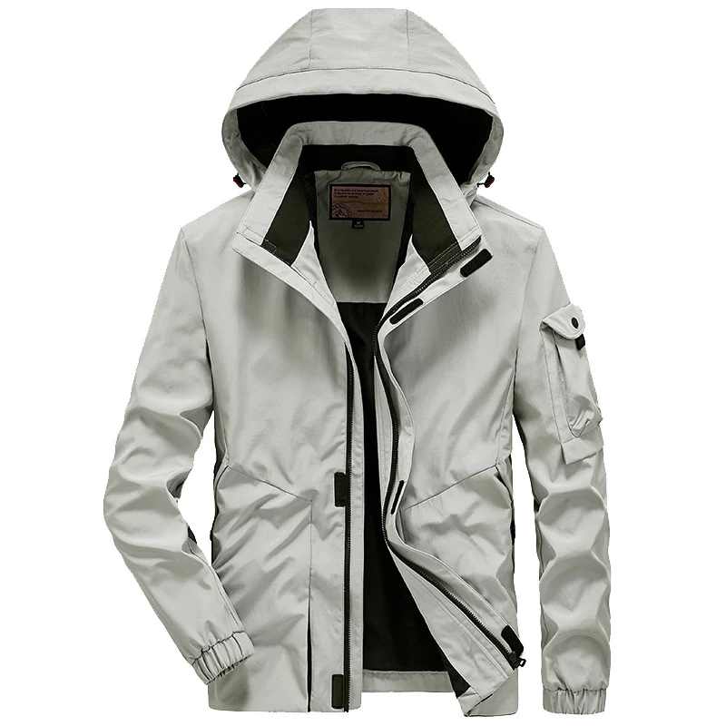 Herren Leichte Multifunktions-Outdoor-Windjacke mit Kapuze und Ärmel‑Tasche Nord Taschen