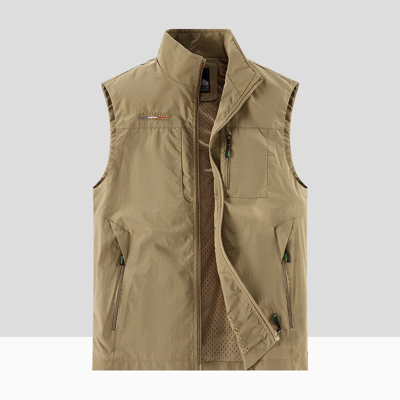 Herren Leichte multifunktionale Outdoor-Utility‑Weste mit Mesh‑Futter und mehreren Reißverschlusstaschen Nord Taschen