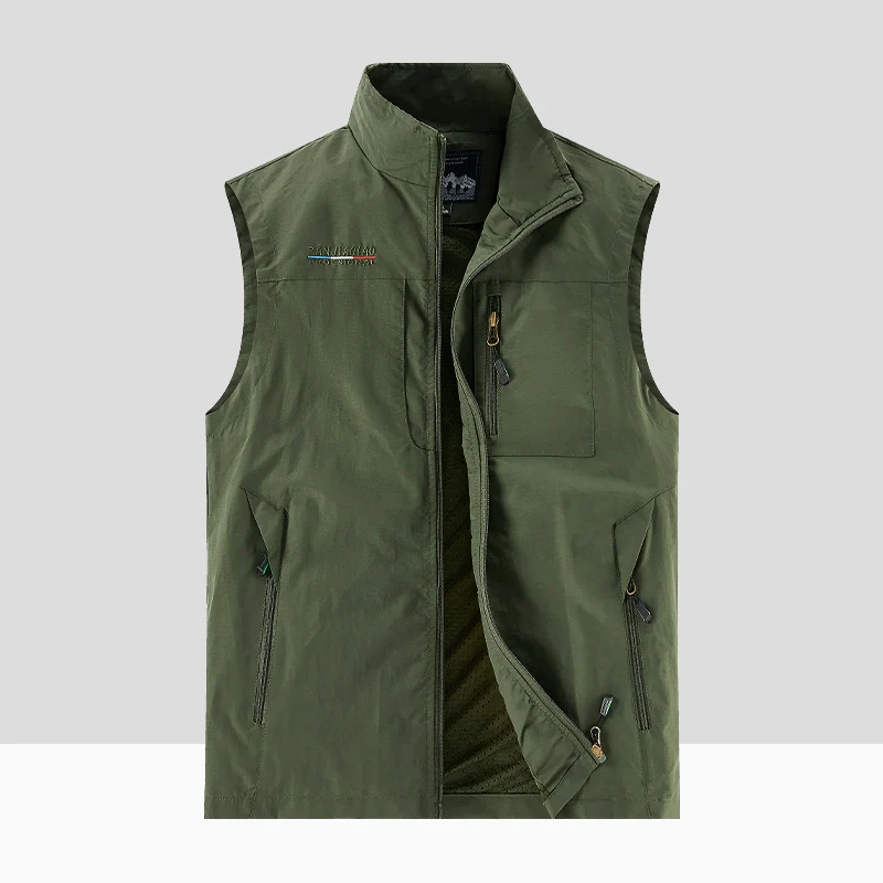 Herren Leichte multifunktionale Outdoor-Utility‑Weste mit Mesh‑Futter und mehreren Reißverschlusstaschen Nord Taschen