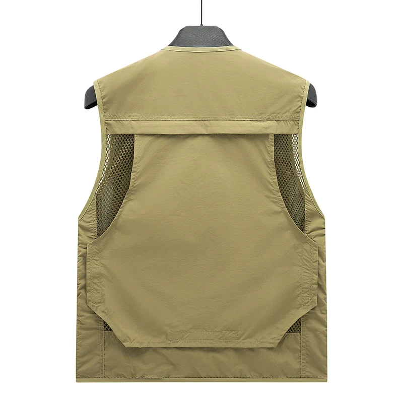 Herren Leichte Mesh-Utility-Weste mit vielen Reißverschluss- und Klapptaschen für Outdoor und Fotografie Nord Taschen