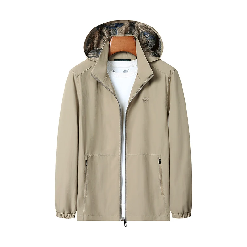 Herren Leichte Kapuzen-Shelljacke mit wasserabweisender Mikrofaser und verdeckten Reißverschlusstaschen Nord Taschen