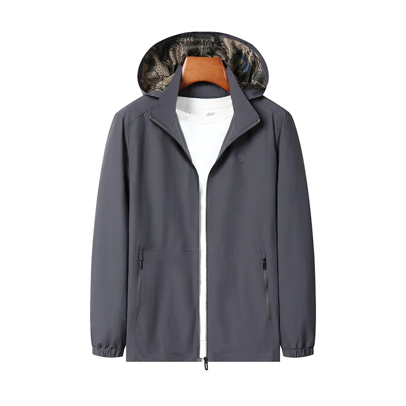 Herren Leichte Kapuzen-Shelljacke mit wasserabweisender Mikrofaser und verdeckten Reißverschlusstaschen Nord Taschen