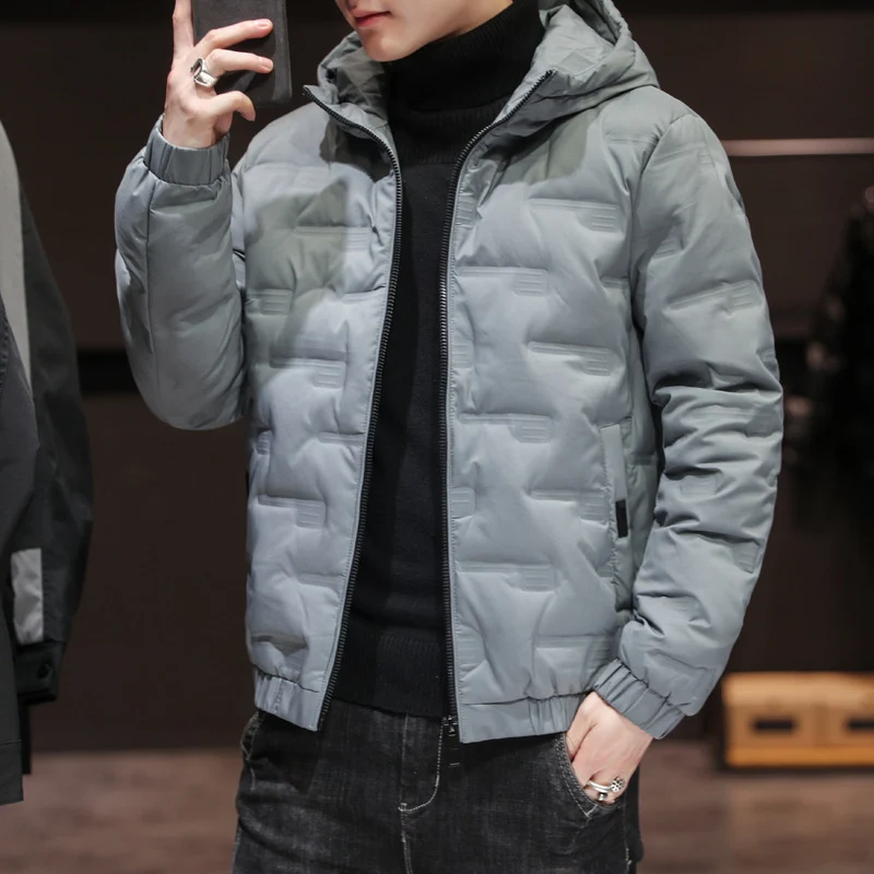 Herren Leichte gesteppte Kapuzenjacke mit Thermoisolierung und elastischem Saum Nord Taschen