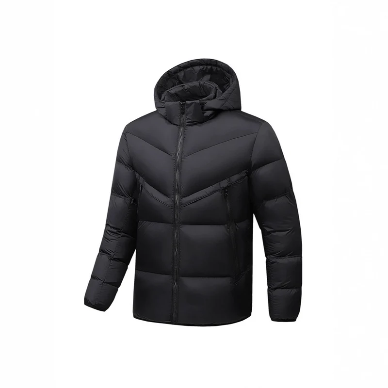 Herren Leichte Daunenoptik-Steppjacke mit Kapuze, winddichter Thermoisolierung und vertikalen Reißverschlusstaschen Nord Taschen