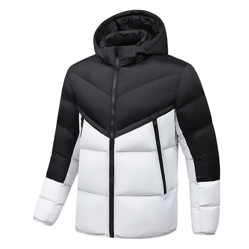 Herren Leichte Daunenoptik-Steppjacke mit Kapuze, winddichter Thermoisolierung und vertikalen Reißverschlusstaschen Nord Taschen