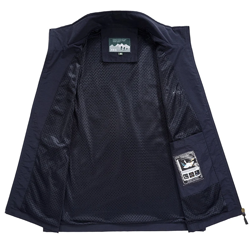 Herren Leichte atmungsaktive Outdoor-Utility-Weste mit Stehkragen, Reißverschlusstaschen und Mesh-Innenfutter Nord Taschen