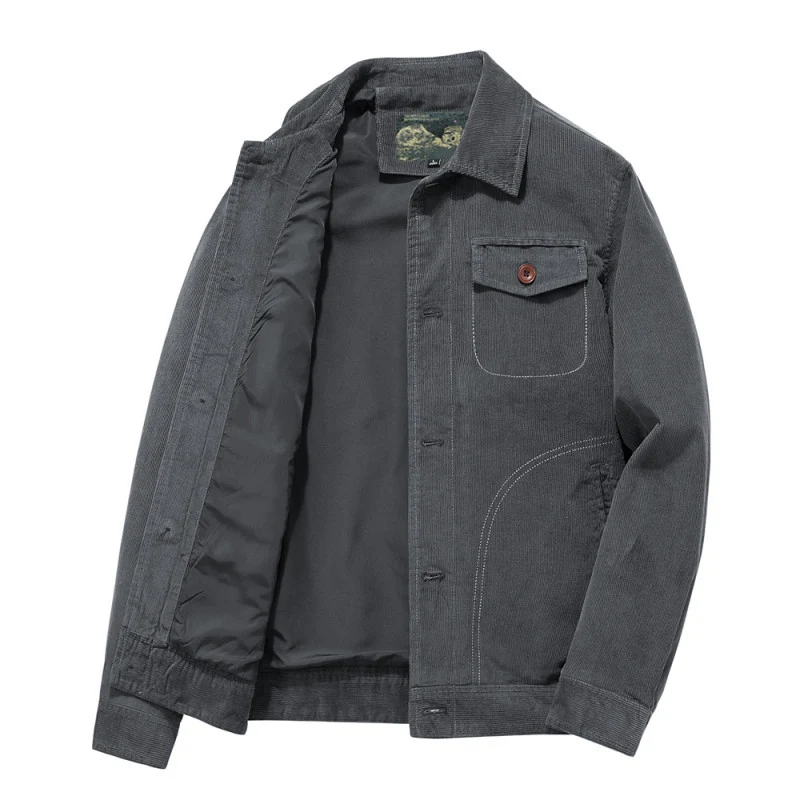 Herren Kordjacke im Worker-Stil mit gesteppter Innenfütterung Nord Taschen
