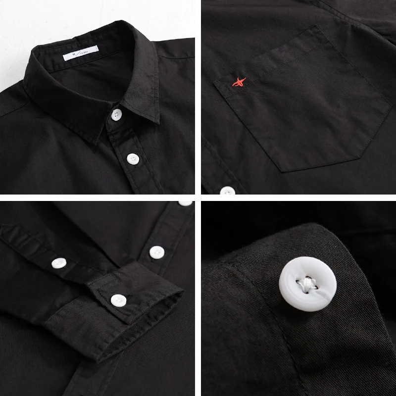 Herren Leichtes Baumwollhemd im Overshirt‑Stil mit Kentkragen, Brusttasche und dezenter Mini‑Stickerei Nord Taschen