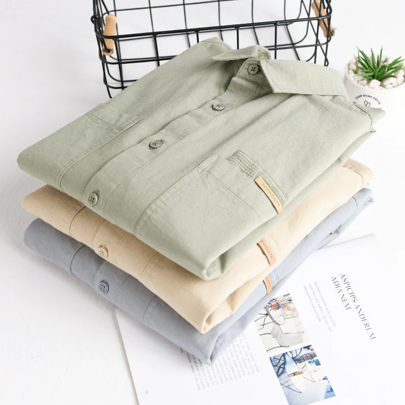 Herren Leichtes Baumwoll‑Twill Overshirt mit Kentkragen, doppelten aufgesetzten Brusttaschen und Relaxed-Fit Nord Taschen
